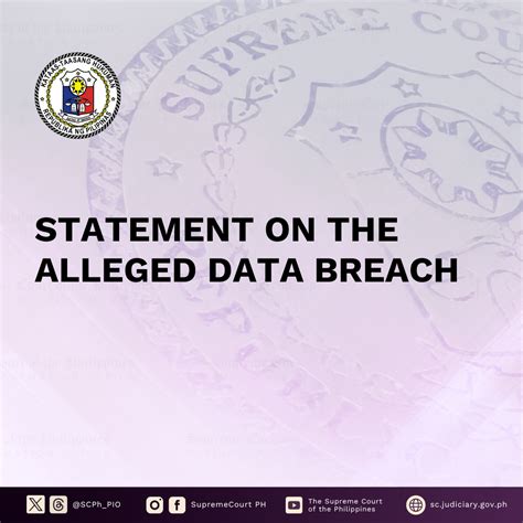 STATEMENT ON THE ALLEGED DATA BREACH .